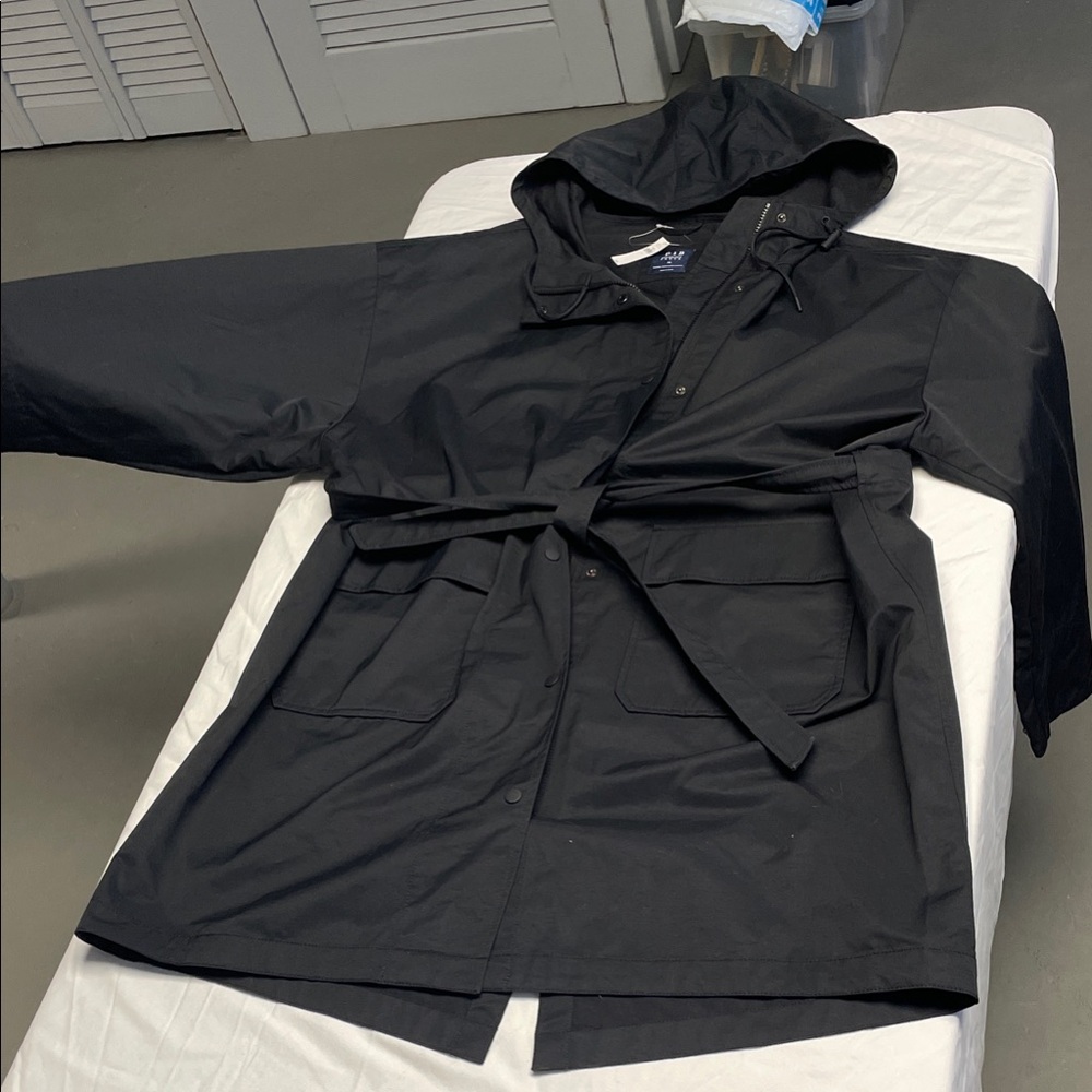 GAP Black Oversized Parka Coat with Hood